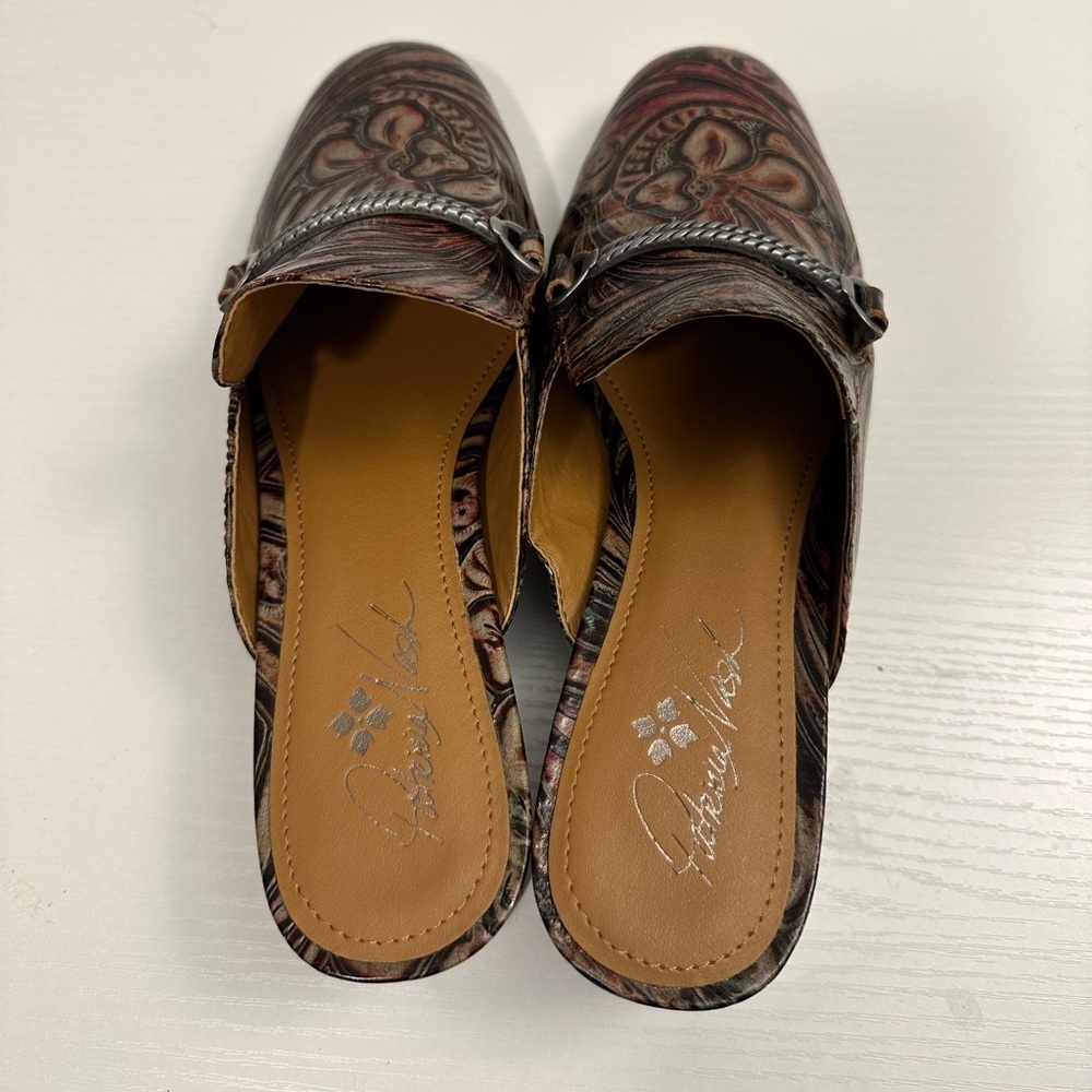 Patricia Nash Tilly Multicolor Leather Mules Size 9.5 - Picture 3 of 13